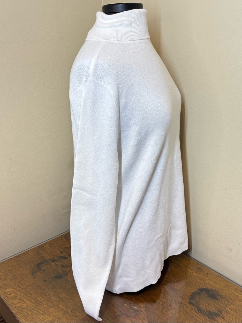 Chico’s Ivory Turtleneck Long Sleeve Sweater, XL, Chicos 3, cotton, coolmax - Picture 4 of 6